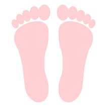 오피스왕국 발자국 발바닥 바닥 foot7 그래픽 스티커, 핑크