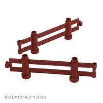 롱브릭타일 접착식파벽돌 파벽돌 집큰 입자 빌딩 블록 액세서리 벽돌 세트 처마 창문 지붕 타일 DIY 교육, 35 2pcs BN Long fence