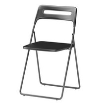 이케아 NISSE 접이식 의자 301.622.08, 블랙, 1개