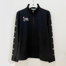 [행복한백화점][그린조이][그린조이] 소매포인트 스페이스 하이넥 반지퍼 긴팔 티셔츠 블랙 여성 GF19KLO2W
