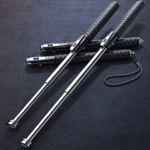 KN-101 호신용 자동 원터치 강철 삼단봉 자기방어스틱 경찰진압3단봉, 52.5cm, 1개