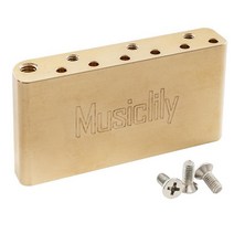 Musiclily 울트라 52.5mm (2-1/16인치) 풀 솔리드 황동 36mm 쇼트 트레몰로 블록 중국산 스퀴어 2021년 이후 신제품 2포인트 일렉트릭 기타 브릿지, Solid Brass 36mm V2