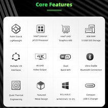 소형PC 미니PC 산업용미니PC M1T-4K 윈도우 11 미니 PC 박스 인텔 셀러론 J4125 DDR4 8GB 256GB SSD 와이, 03 EU, 01 8GB 128GB