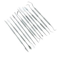 우드카빙세트 우드카빙 키트 나무 목재 나이프 조각 왁스 도구 블레이드 치과 칼에 대 한 12 pcs 금속 주걱 도자기 점토 모델링 보석 장비, 없음
