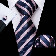 패션 핑크 블루 스트라이프 남성 실크 넥타이 브로치 손수건 커프스 단추 세트 남성 선물 배리. 왕 디자이너