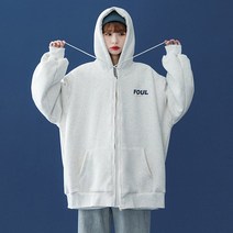 슈가범벅 여성 캐주얼 오버핏 후드집업 학생집업 베이직 집업점퍼