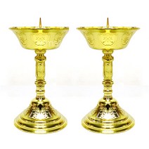 에스앤몰 법당 촛대 2P 세트 골드 초 거치대 양초 꽂이 홀더