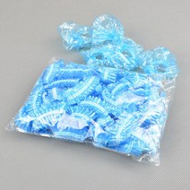 50/100PCS 일회용 투명 플라스틱 귀 보호기 모자 방수 목욕 샤워 살롱 귀마개 머리 염색 스타일링 도구, 100pc 블루, 100개