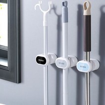 청소도구정리 부착식 마대걸이 후크 1개 청소도구걸이 간편설치 벽부착 기숙사 탕비실 자취방 원룸 매장 공간활용 좁은공간 협소공간 집꾸미기 홈스타일링 쓰레받이 빗자루, 그레이, 그레이