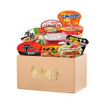[햇살마중] 큰사발 컵라면 9종 (신라면+너구리+짜파게티+무파마+오징어짬뽕+튀김우동+사리곰탕+진라면매운맛+삼양라면) 각 1개씩, 1세트