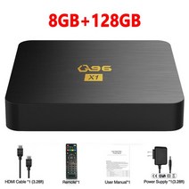 안드로이드 TV박스 TV 박스 Q96 X1 스마트 12 올위너 H3 쿼드 코어 2.4G 와이파이 8K 셋톱 8GB 128GB 미디어 플레이어 H.265 IPTV, [02] US Plug, [03] 8G8GB