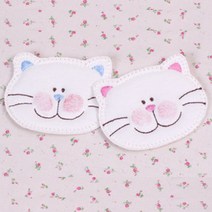 [펠트친구] 화이트 고양이 와펜/예쁜와펜/캐릭터와펜/와펜파는곳, 파랑