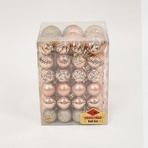 [1998크리스마스]크리스마스 트리 오너먼트 볼 장식 48PCS 세트, 로즈골드