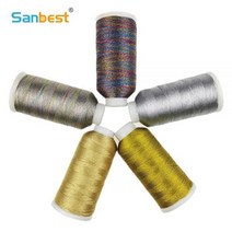 Sanbest6 가닥 금속 직조 스레드 반짝이는 효과 주얼리 DIY 공예 팔찌 스트링 스티치 원사 핑크87, 62, 6 가닥