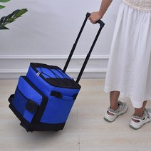 간편 접이식 바퀴달린 아이스박스 캐리어 쿨러백 블루 달린 바퀴 보온 캐리어 접이식 아이스 쿨러백, 단품, 단품