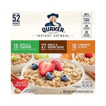 퀘이커 인스턴트 오트밀 버라이어티 52팩 Quaker Instant Oatmeal Flavored Variety 52Pack, 1개