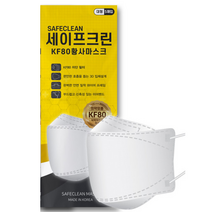 세이프크린 KF80 황사 미세먼지 마스크 대형 100매, 6개, 화이트
