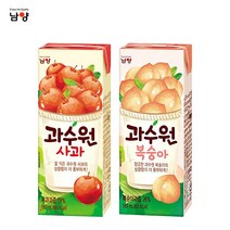 남양 과수원 190ml x 24팩(1box) 4종 택1/사과/복숭아/청포도/오렌지/혼합가능/무료배송, 혼합, 사과12팩+복숭아12팩