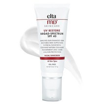 엘타엠디 UV Restore 여성용 안티에이징 로션 폭넓은 효능 SPF40 얼굴용 선크림 햇볕에 손상된 피부를 개선하는 오일 프리 무향 유분 없음 59.1ml (2액량, 1개