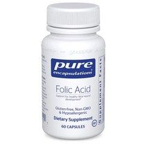 Pure Encapsulations Folic Acid 엽산 60캡슐 해외, 5개