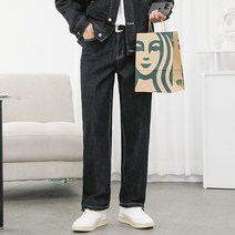 붐스타일 ±5CM 논페이드 스티치 스트링 데님 팬츠