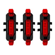 EL-918 자전거 후미등 USB 충전, 레드 3개, 3개