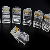RJ45 커넥터 랜선 만들기 홈 네트워크 랜 공구 8개 세트 케이블 플러그 컨넥터 장비 잭 모듈러 포트 투명