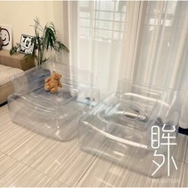 에어소파 투명 에어쇼파 튜브 의자 투명소파 에어빈백 캠핑용 아웃도어 3