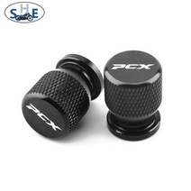 PCX 타이어 광폭 순정 튜닝 셀프 혼다 pcx125 pcx150 pcx160 pcx 125 150 160 2010 2021 오토바이 알루미늄 휠 타이어 부품 밸브 스템 캡, 검은색
