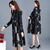 HEYU 여성 봄가을 루즈핏 캐주얼 트렌치코트 의류망토가디건 롱자켓 트렌치코트 M~4XL