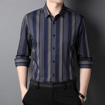 중년남성 긴팔셔츠 춘추셔츠 비즈니스 캐주얼 아빠룩 스트라이프 탑