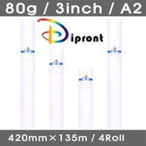 [정우엠알오] Dipront 백상지 A2 [80g/420*135m/1Box-4롤], 상세페이지 참조