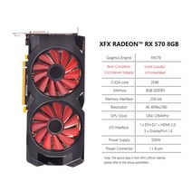 그래픽 카드 조립 컴퓨터 노트북 그래픽 카드 xfx radeon rx 550 560, rx570 8GB 2팬