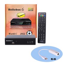 위성 TV 수신기 Hellobox6 h.265 hevc 1080p 멀티스트림t2mi 셋톱박스 디코더 dvb s2s2x 튜너 수용체 포함 usb wifi, hellobox6 rj45, 미국 플러그