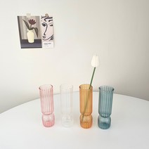 요라나 크리스탈 화병 오브제 글라스 미니 데일리 유리 꽃병 긴화병, 흰색