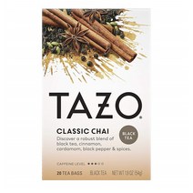 타조 티 클래식 차이 20티백 6박스 Tazo Classic Chai Tea Bags For a Warm Spiced Black Non-GMO With Moderate Caffeine 20 6 ct, 1set
