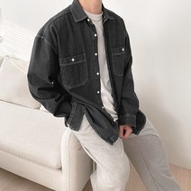 애드매이브 워싱 투포켓 오버핏 데님셔츠 청남방 (3color)