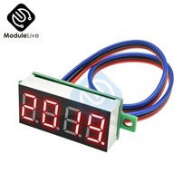 DC 배터리 전압계 dc 0-100v 0.36quot 0.36 인치 디지털 전압계 패널 4 자리 자동차 전압계 12v 48v 60v 배터리 용량 테스터 감지기 도구, 빨간색