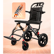 여행용 휠체어 초경량 접이식 가벼운 휴대용 수동, 1.카본스틸심플