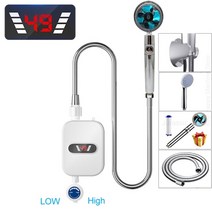 전기 순간 온수 인스턴트 급속 가열 Instant water heater shower 220v 욕실 수도꼭지 eu 플러그 hot water heater 3500w 디지털 컨트리, 3500w-블루, 유럽 ​​연합