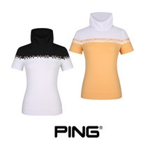[아울렛 백화점] PING 골프 여름 여성 배색 하이넥 반팔 티셔츠 121A2TR066(1204990)