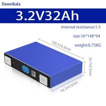 호환배터리 호환밧데리 32V Lifepo4 배터리 32AH320AH 충전식 팩 12V 24V 48V60V72V DIY 셀 보트 골프 카트 RV 버스 바 포함, 3.2V32Ah