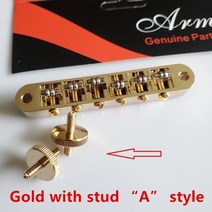 lp sg 기타용 크롬 실버 골드 tune-o-matic 롤러 안장 일렉트릭 기타 브릿지(포스트 홀 4.2mm) made in korea, 스터드가 있는 금