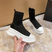 남자 하이탑 스니커즈 캠퍼스화 여성 니트 스트레치 플랫폼 청키 운동화 숏 부츠 슬립온 봄 가을 슈즈