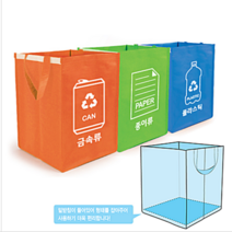 슬림 분리수거함 분리수거망 종량제 봉투 쓰레기 재활용 사무실 가정용 분리수거, 유