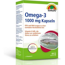 Sunlife 썬라이프 오메가3 1000mg 피쉬오일 60개입 츄정, 1통, 80g