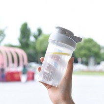 프로틴쉐이커 쉐이크통 음료 용 300ML 물병 플라스틱 누출 방지 스포츠 병 단백질 쉐이커 용기 BPA 무료, 01 grey_01 0.3L
