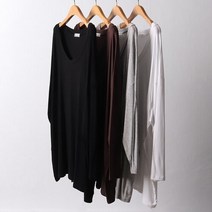 [강물처럼] 빅사이즈사랑해요 F084L209 데일리딥브이넥티셔츠 RA (9047999)