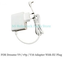 샤오미 로봇청소기 배터리 교체 호환 로보락 Xiaomi dreame v9 v9p v10 용 eu 플러그가있는 어댑터 예비 부품 가전 핸드 헬드 로봇 진공 청소기 충전기