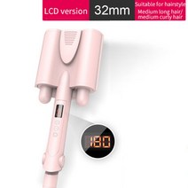 봉고데기 아이롱 매직기 부목 세라믹 헤어 컬러 3 배럴 빅 웨이버 티타늄 컬링 아이론 자동 롤러 스타일링 도구 웨이브 아이언, 01 32mm_03 UK